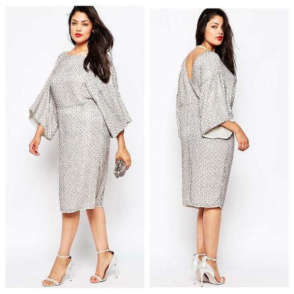 ASOS Curve Dresses & Skirts - ASOS Curve Red Carpet Kimono Beaded Dress NWT